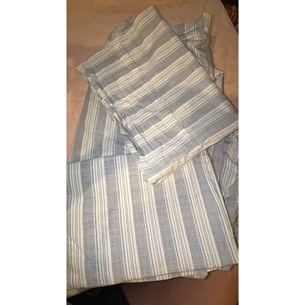 Tommy‎ Bahama Home Blue & White Striped Cotton Pillowcases Set 70"x60"